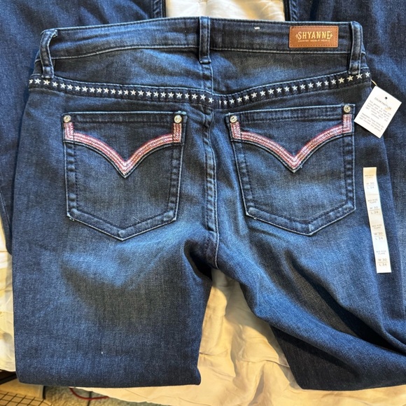 SHYANNE WOMEN'S MR. FLARE STARS & STRIPES FLARE JEANS size 30x34 new w/o tags - Picture 9 of 14